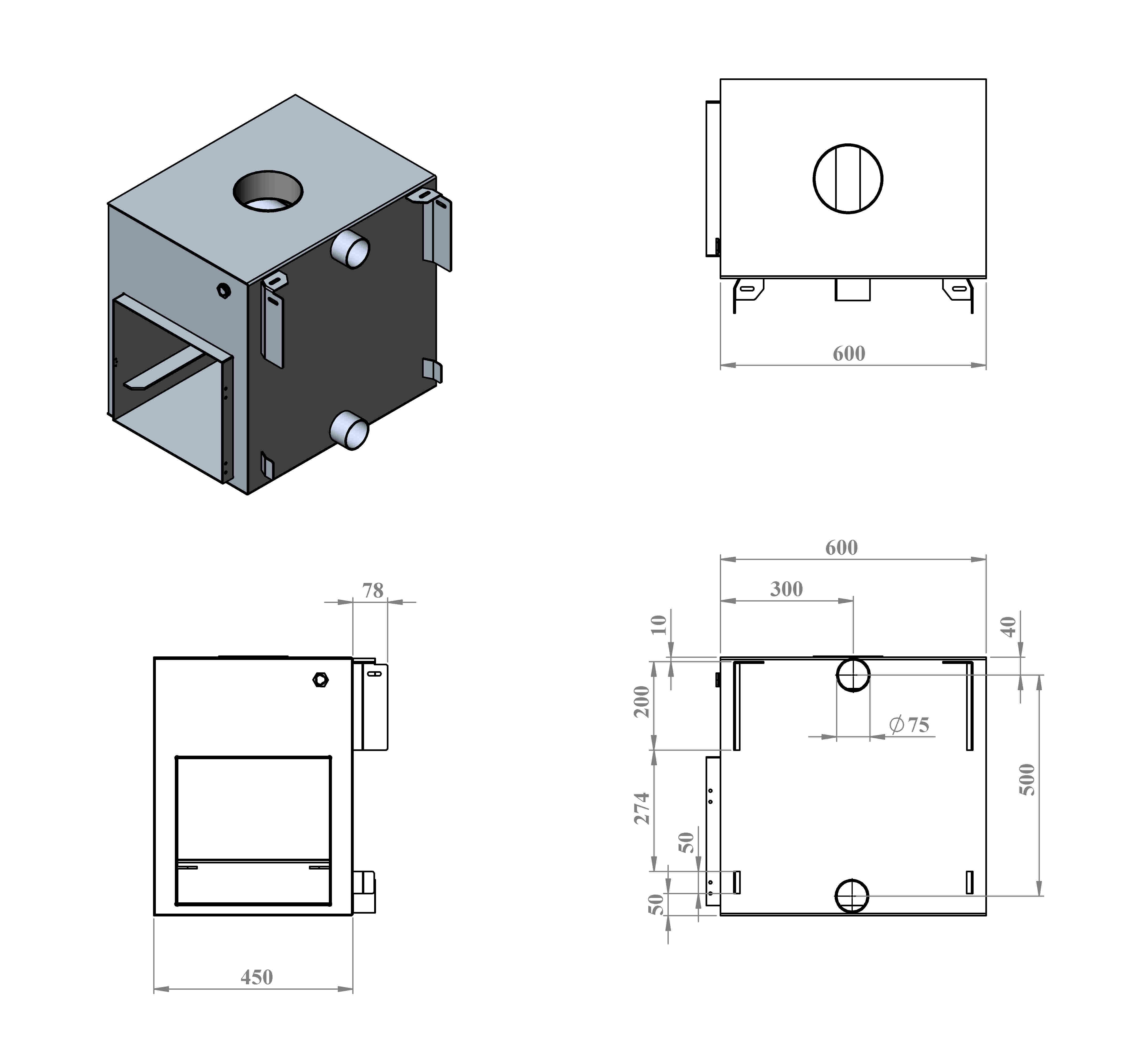 Traditionele en effectieve externe kachel voor de hottub.