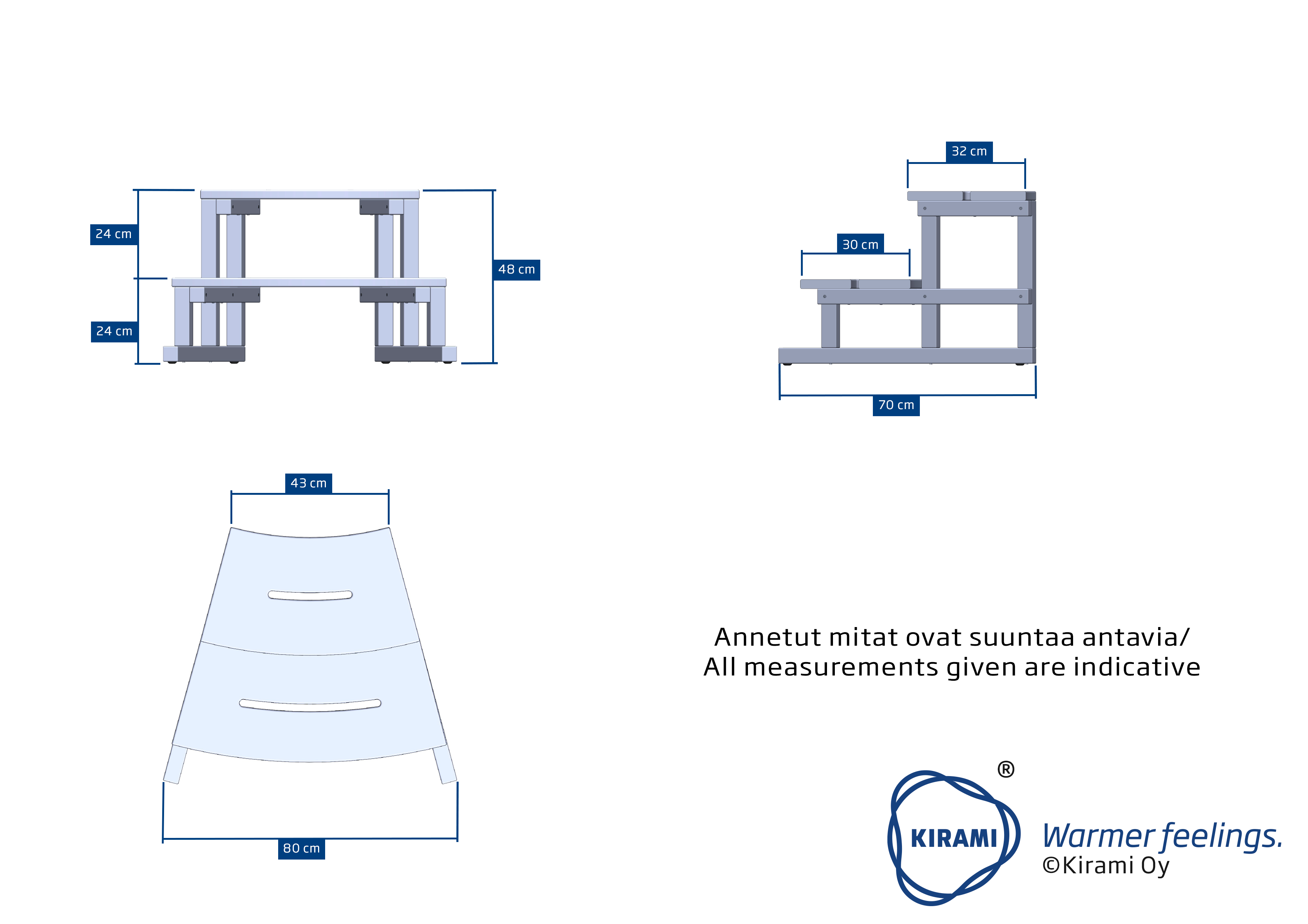 Step-A-Round trappe dimensionale tekning