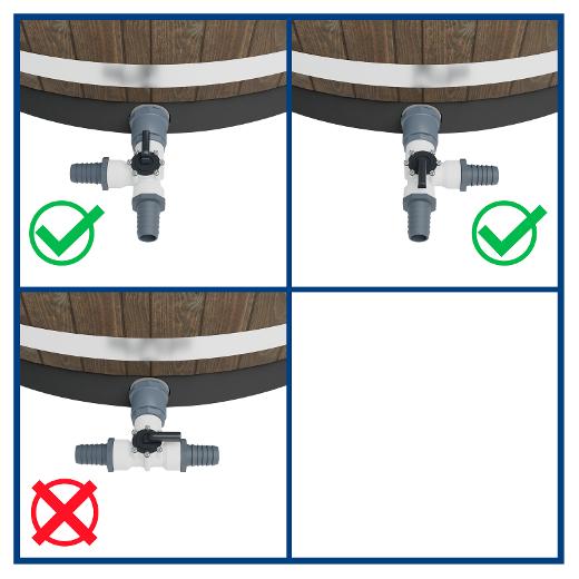 Uitlaatset voor gebruik tussen filter & tub