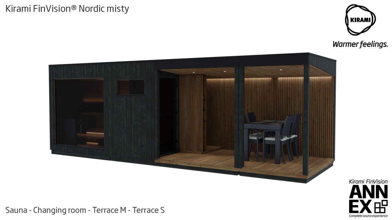  Kirami FinVision® -changing room Nordic misty, sauna, terasse M, terasse S