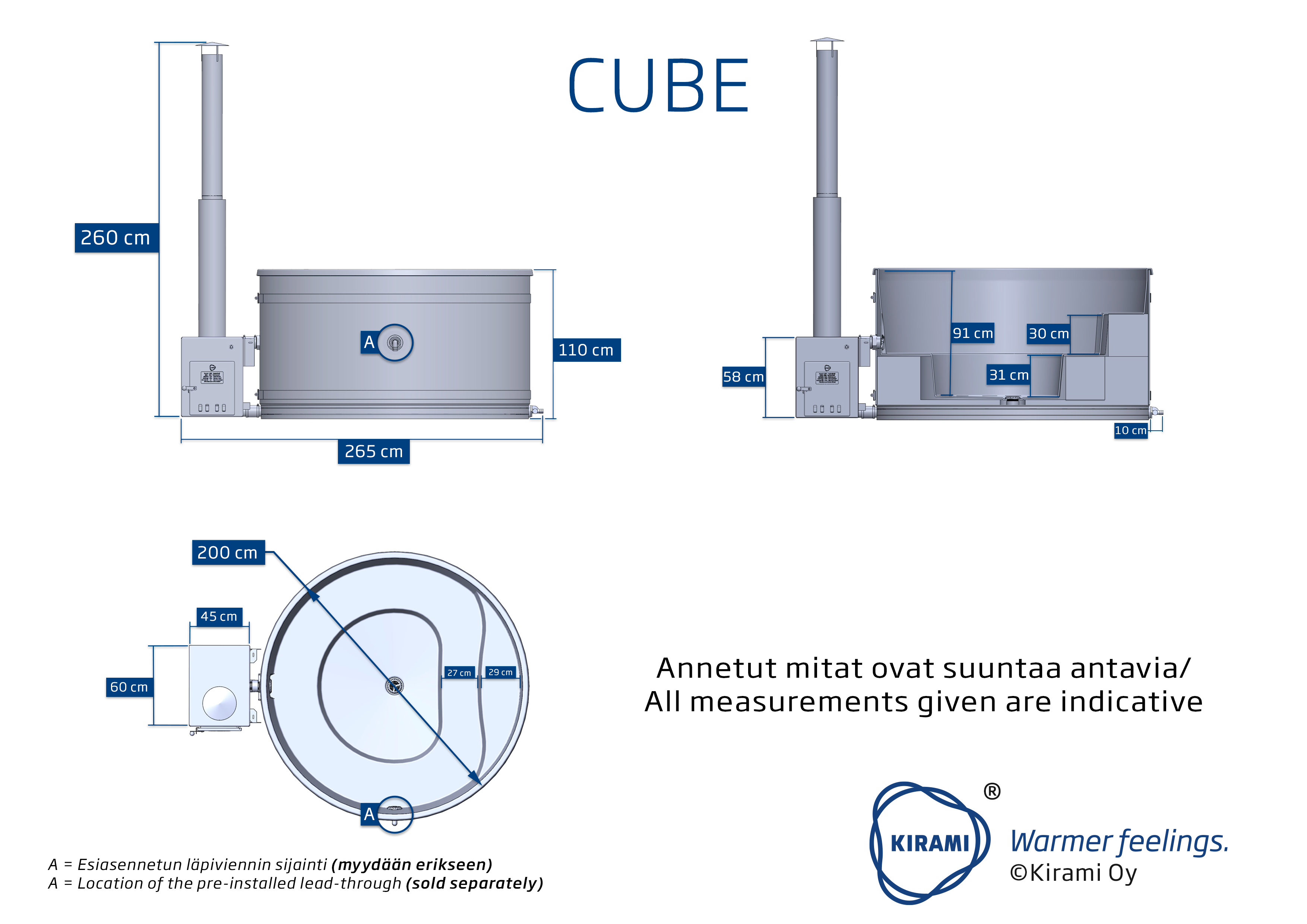 Comfort Family L CUBE dimensionale tekning