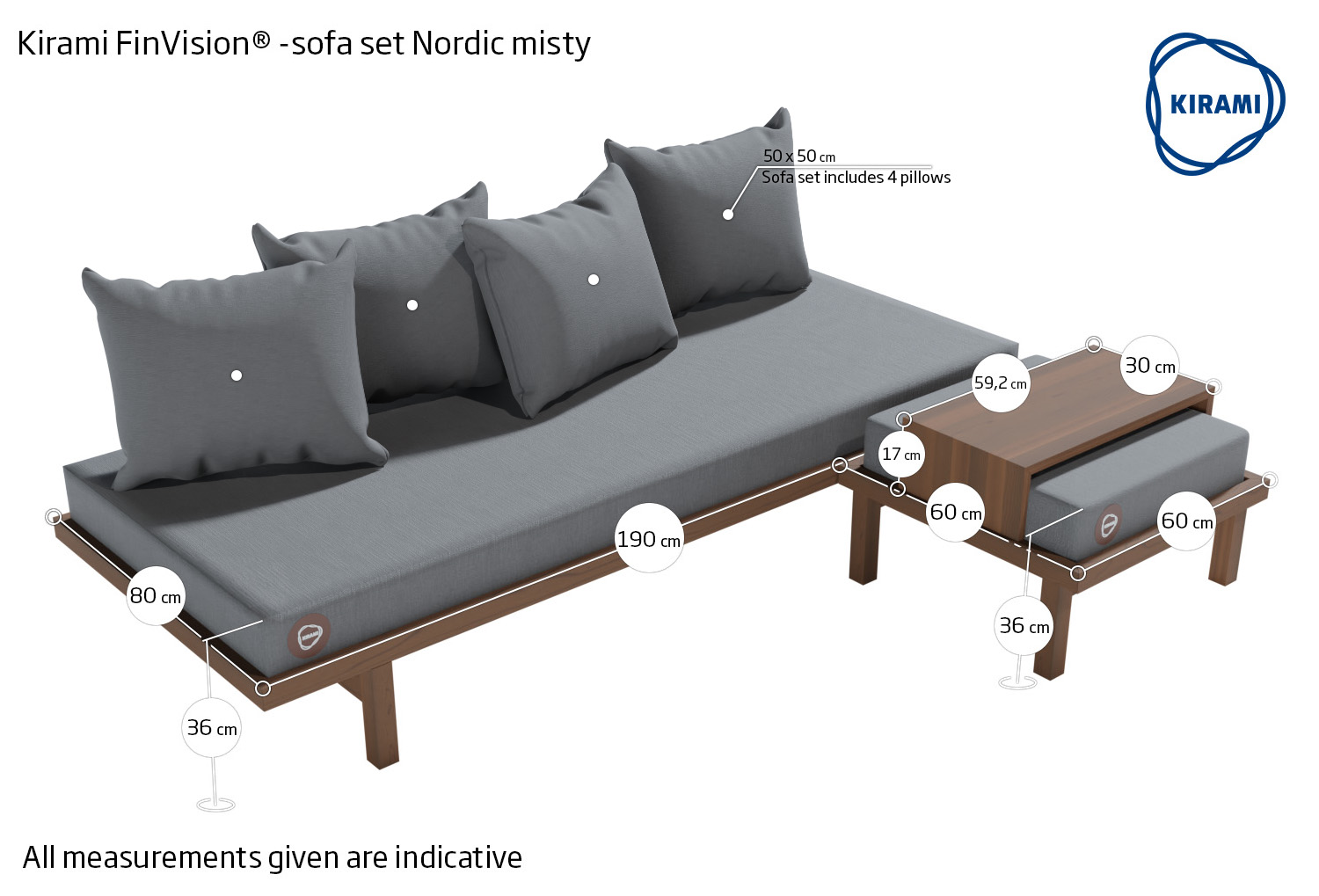 Kirami FinVision® -loungeset Nordic misty