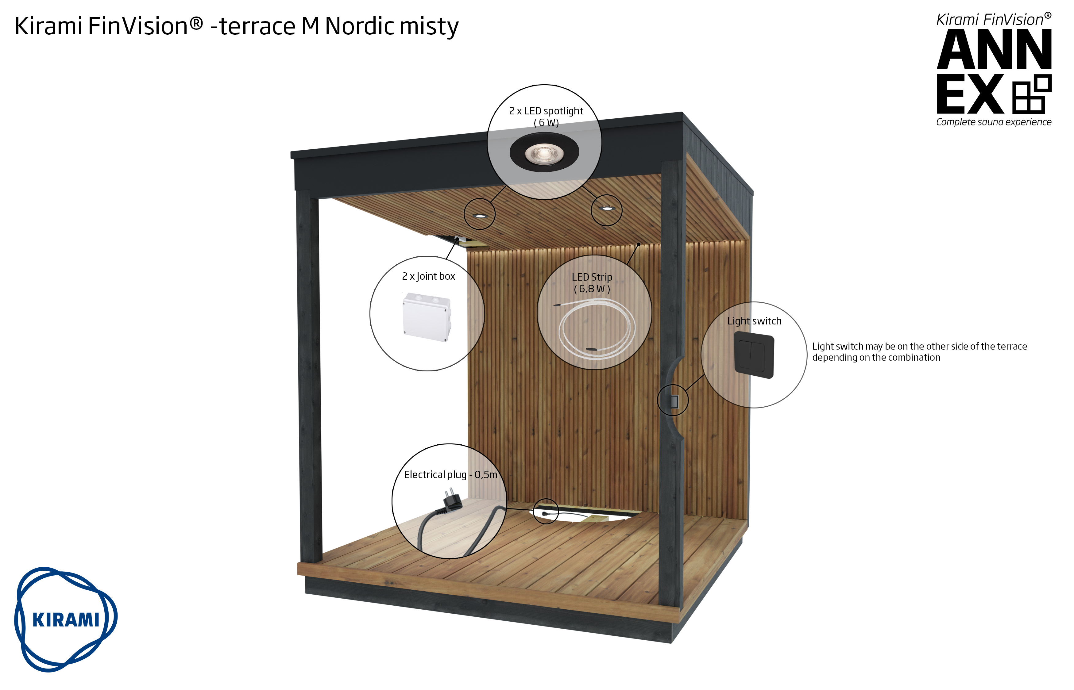 Kirami FinVision® -terras M Nordic misty