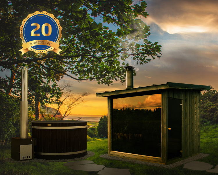 Speciaal voor onze verjaardag kunnen onze klanten een unieke FinVision-sauna bestellen plus een bijhorende hottub, en dat voor een speciale bundelprijs. | Kirami