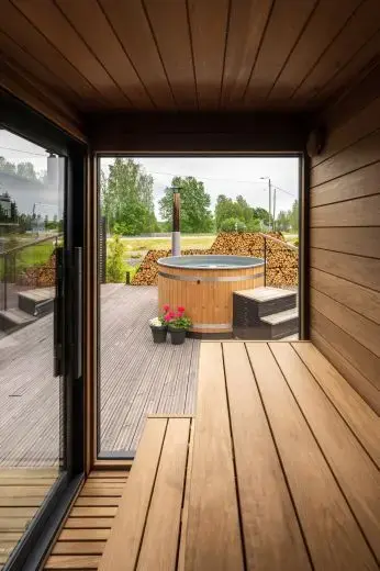 Hoogstaande buiten-sauna’s | Kirami FinVision® -sauna S Misty