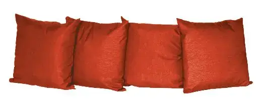 Kussens voor bankstel (incl. bank, hocker en 4 x kussens), oranje